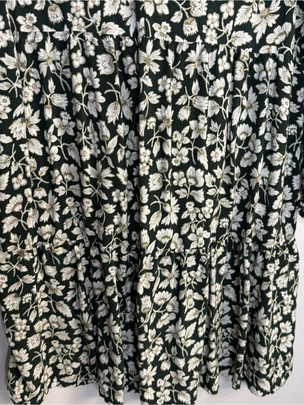 Old Navy Black Floral Tiered Long-Sleeve Dress - Picture 2 of 6